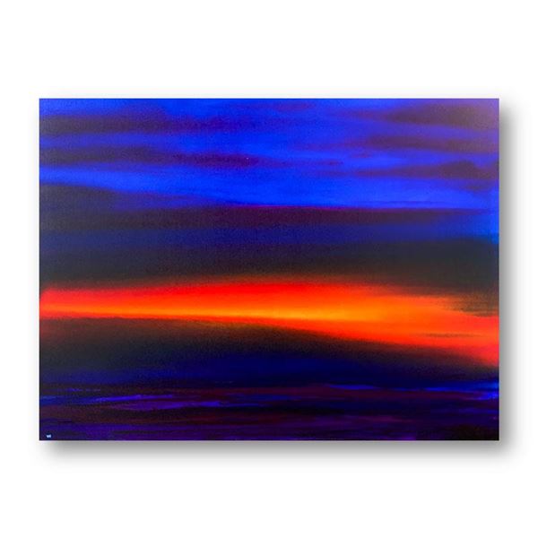 Wyland "Sunset Sea 10" Original Acrylic Painting On Canvas