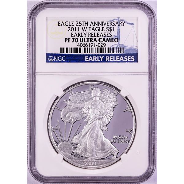 2011-W $1 Proof American Silver Eagle Coin NGC PF70 Ultra Cameo Early Releases