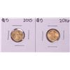 Lot of 2015-2016 $5 American Gold Eagle Coins