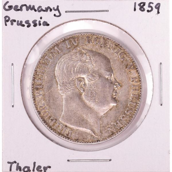 1859 Germany Prussia 1 Thaler Silver Coin