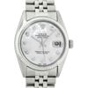 Rolex Men's Stainless Steel Mother Of Pearl Diamond Datejust Wristwatch