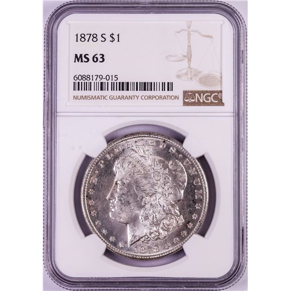 1878-S $1 Morgan Silver Dollar Coin NGC MS63