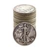 Image 1 : Roll of (20) Assorted Date Walking Liberty Half Dollar Coins Circulated