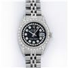 Image 2 : Rolex Ladies Stainless Steel Black Diamond Lugs Datejust Wristwatch