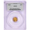 1851 $1 Liberty Head Gold Dollar Coin PCGS MS63 Old Green Holder