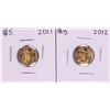 Image 1 : Lot of 2011-2012 $5 American Gold Eagle Coins