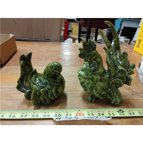 Ceramic Rooster and Hen