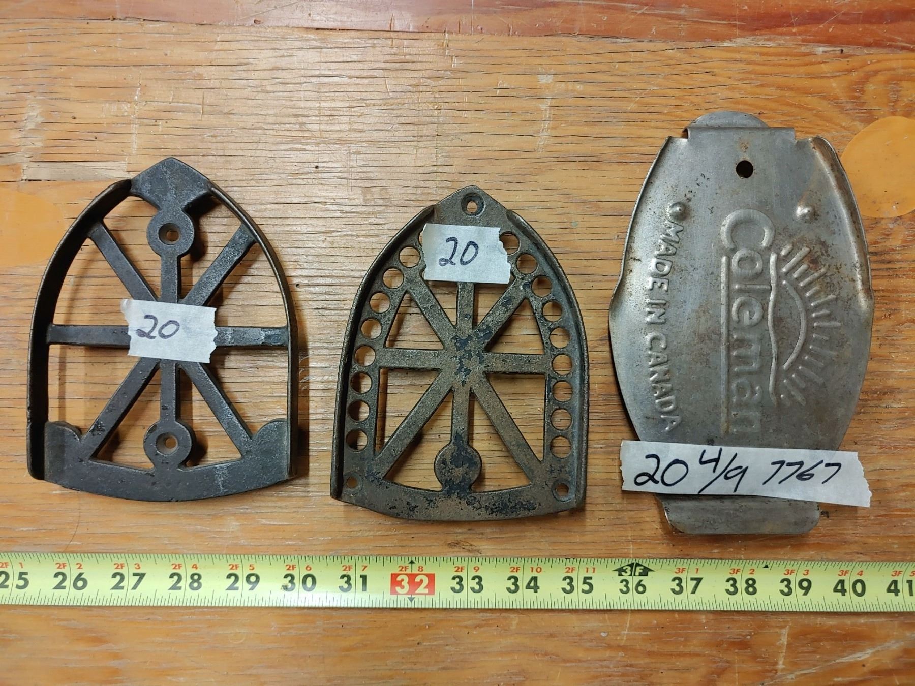 3 Vintage Sad Iron Rests 3 Vintage Sad Iron Rests