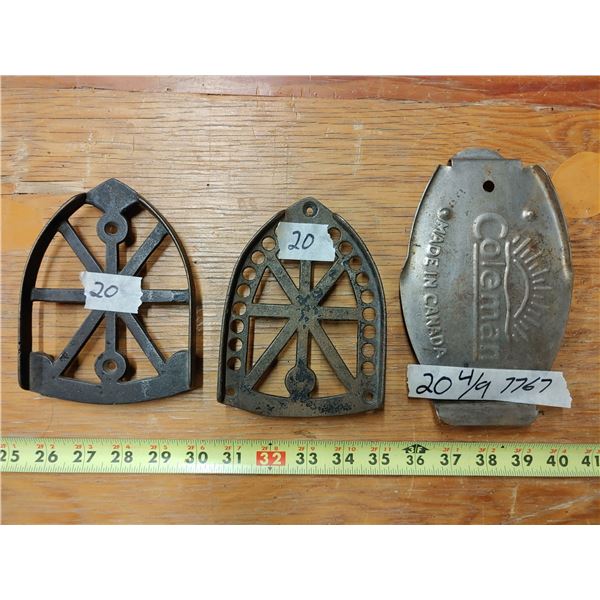 3 Vintage Sad Iron Rests
