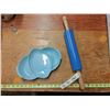 Image 1 : Blue Fireking Dish and Bluye Rolling Pin