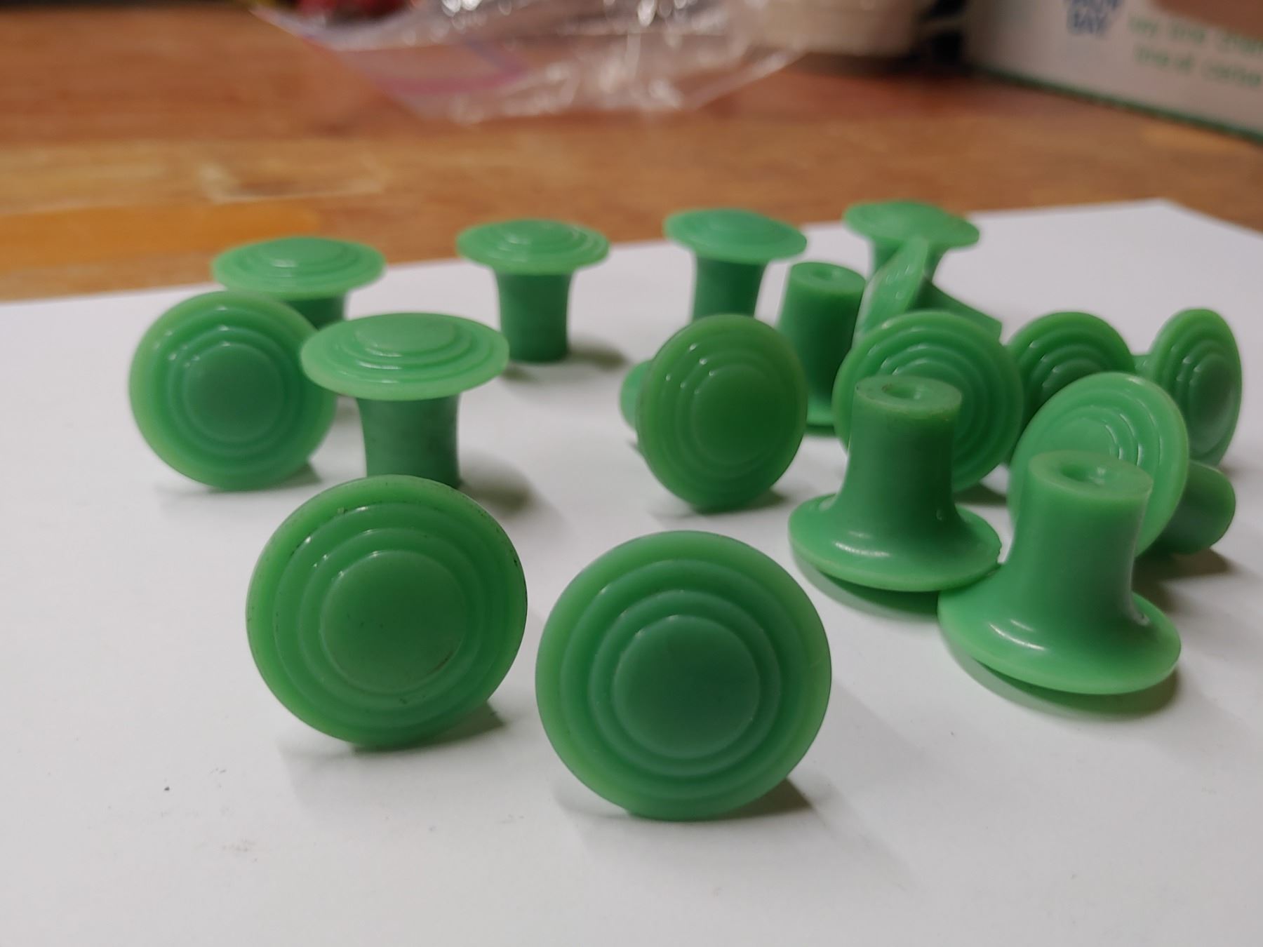 Vintage Green Plastic Drawer Pulls