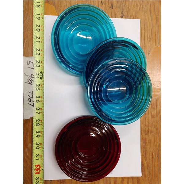 Railway Lantern Lenses (Plastic) 3 Green 1 Red)