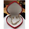 Image 2 : Necklace and Earings In Heart Shaped Box W/ 2 Display Stands