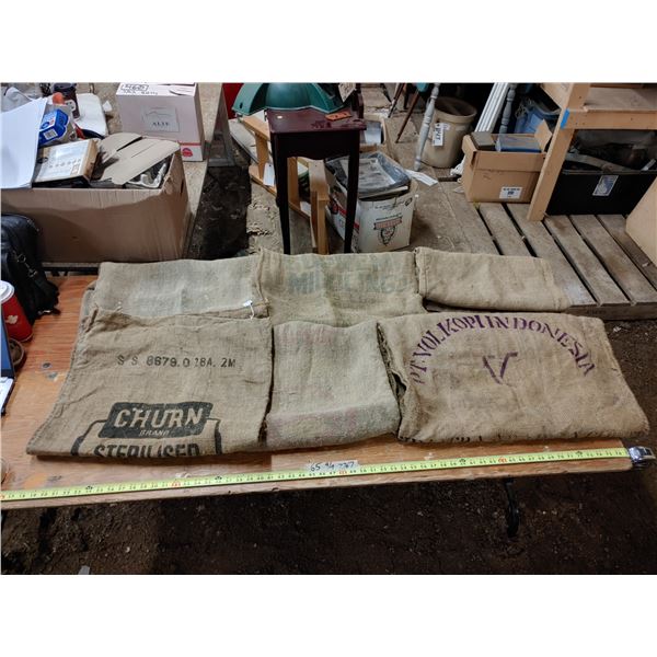 6 Antique Grain Bags