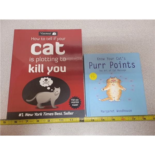 2 Cat books - How to tell if your cat is plotting to kill you & Know your cat's purr points