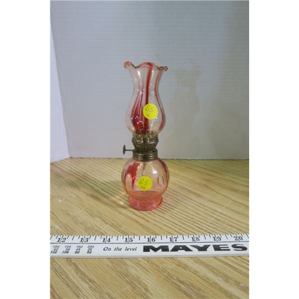 Small Oil Lamp - Clear/Red