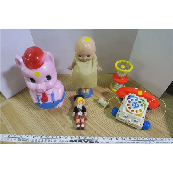 4 Childrens Toys & Piggy Bank