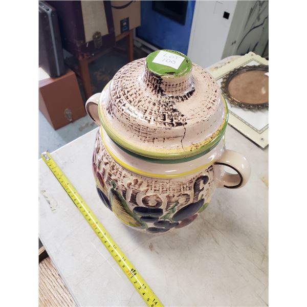 COOKIE JAR MADE IN W. GERMANY - CRACK IN LID