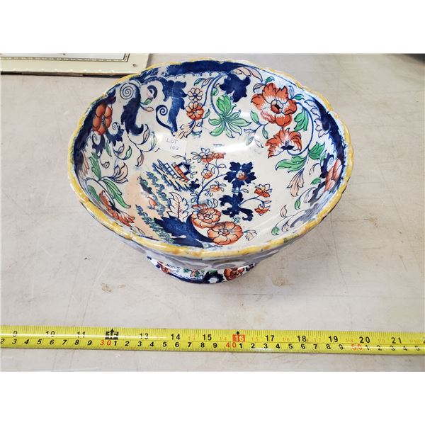 FOOOTED BOWL, AMHERST JAPAN IRONSTONE 8.25" DIA