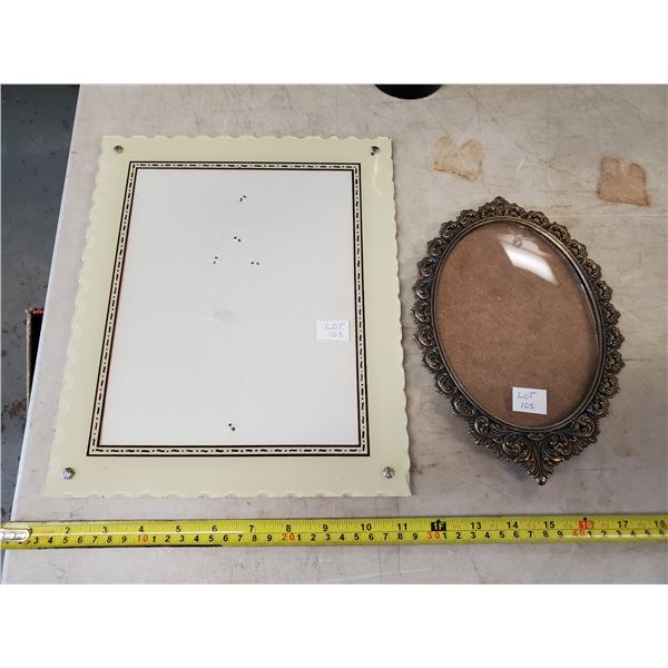 CONVEX GLASS OVAL PICTURE FRAME 50'S RETRO FRAME & GLASS 10 X 12"