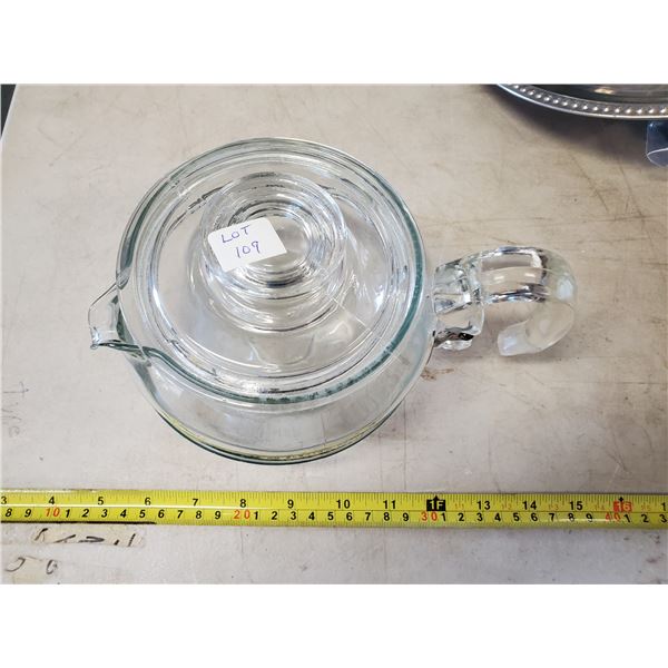 CLEAR GLASS PYREX TEAPOT