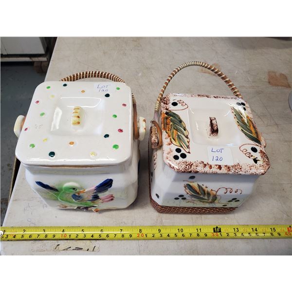 TWO COOKIE JARS -JAPAN (NO CRACKS)