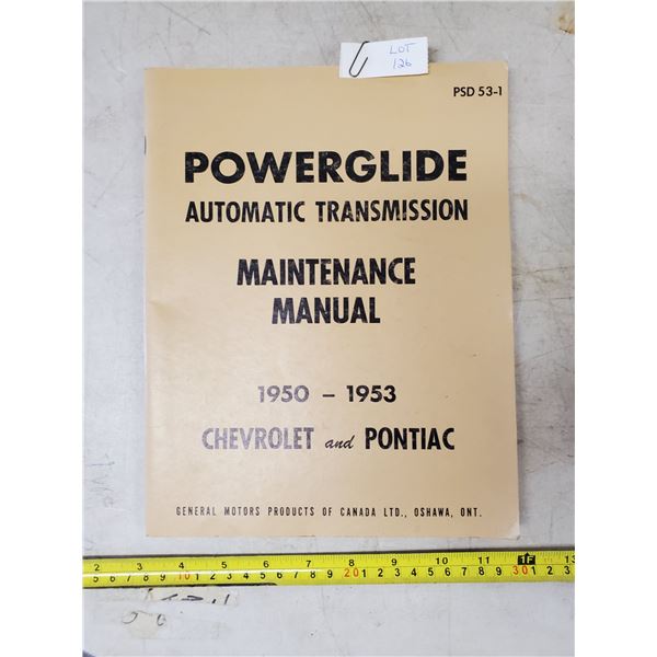 CHEV / PONTIAC POWERGLIDE TRANSMISSION MANUAL 1950-1953