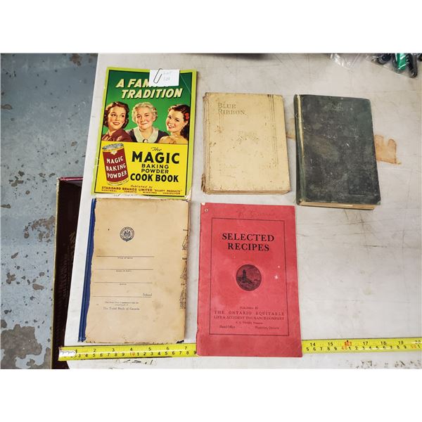 5 VINTAGE COOKBOOKS 1910 AND UP