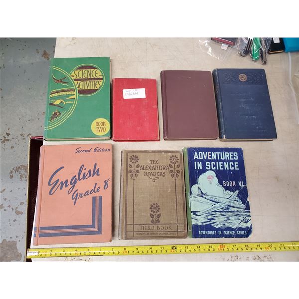 LOT OF SEVEN OLD TEXTBOOKS