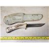 Image 3 : HUNTING KNIFE & SHEATH - MAYBE HOMEMADE, NO MAKER IDENTIFIED