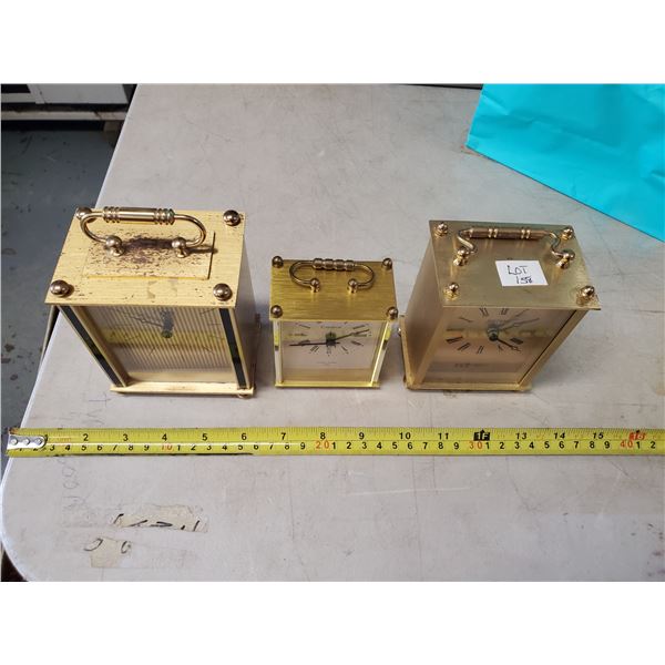 THREE CARRIAGE CLOCKS - ALL WORKING