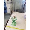 Image 1 : GREEN GLASS COAL OIL LAMP