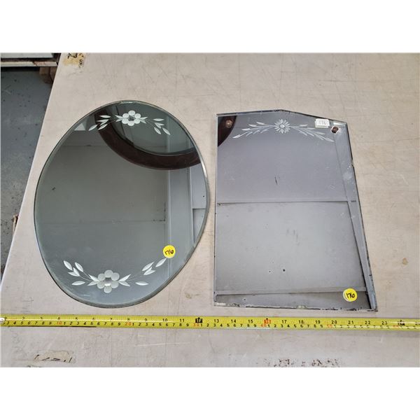 TWO WALL MIRRORS (ONE 10" X 14.75")