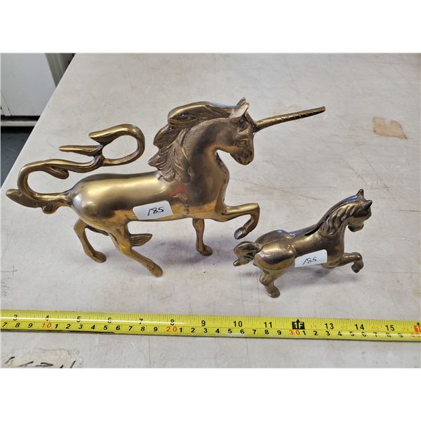 BRASS UNICORN & HORSE ORNAMENTS