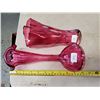 Image 2 : TWO CRANBERRY GLASS VASES