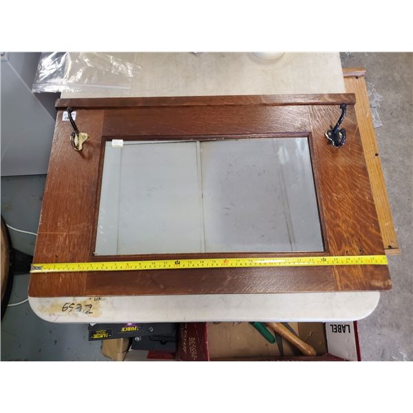 OLD OAK WALL MIRROR - TWO HANGERS