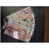 Image 1 : 6 X Canadian Bills, $2 1986, $5 1986. $10 1989, $20 1991, $50 1988, $1000 1988