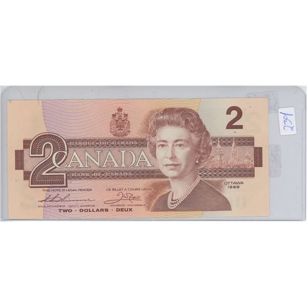 $2 Canadian Bill 1986