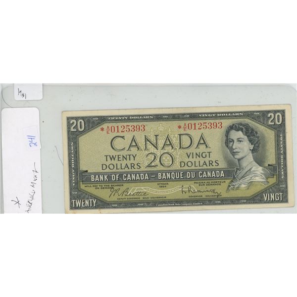 $20 Canadian Bill 1954