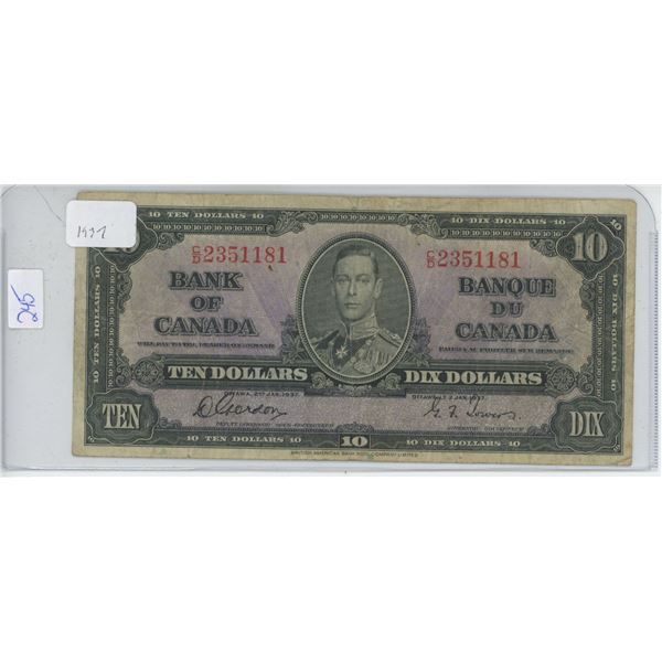 $10 Canadian Bill 1937