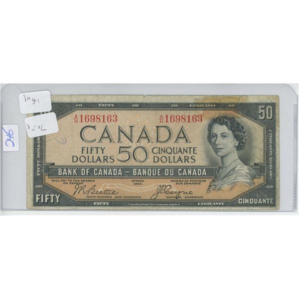 $50 Canadian Bill 1954