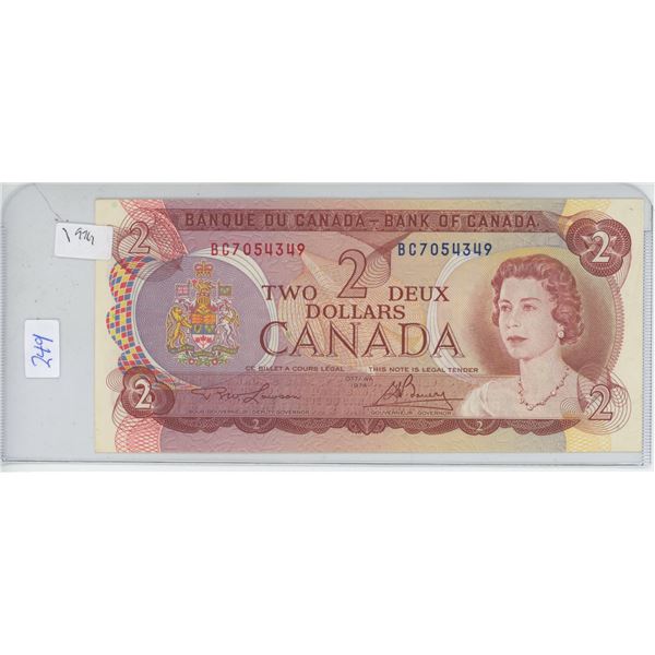 $2 Canadian Bill 1974