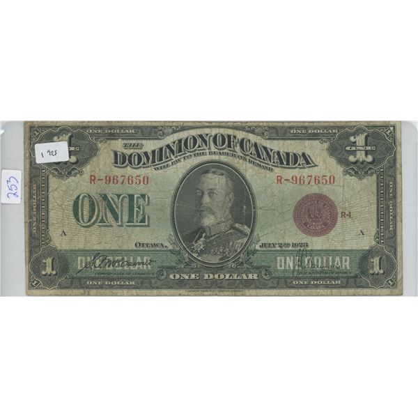 $1 Dominion of Canada Bill 1923