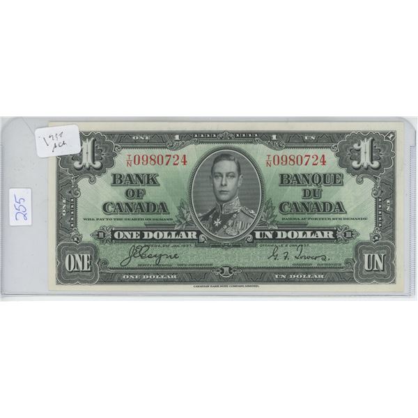 $1 Canadian Bill 1937