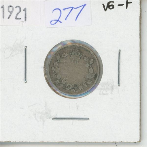 1921 Canadian 10 Cent Piece