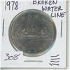 Image 1 : 1978 Canadian Silver Dollar Broken Water Line