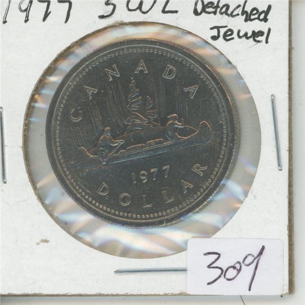 1977 Canadian Silver Dollar SWL Detached Jewel