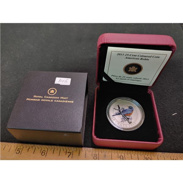 2013 25-Cent Colored Coin American Robin