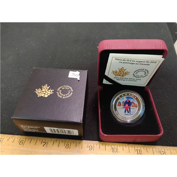 2014 $10 Fine Silver Coin Skating in Canada