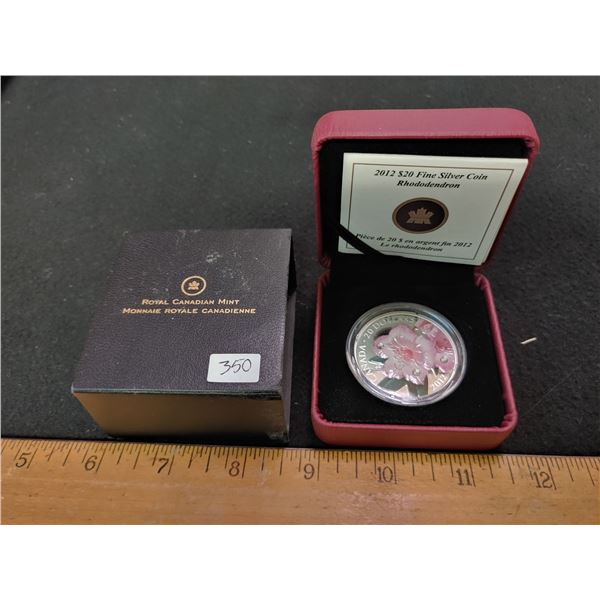 2020 $20 Fine Silver Coin Rhododendron